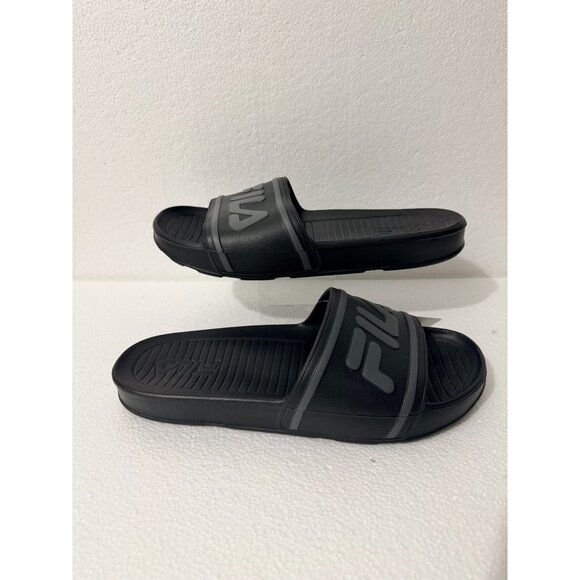 Fila Mens Sleek Slide ST Sandals Black Size 13 Rubber Slip-On Comfort Style - Picture 8 of 10